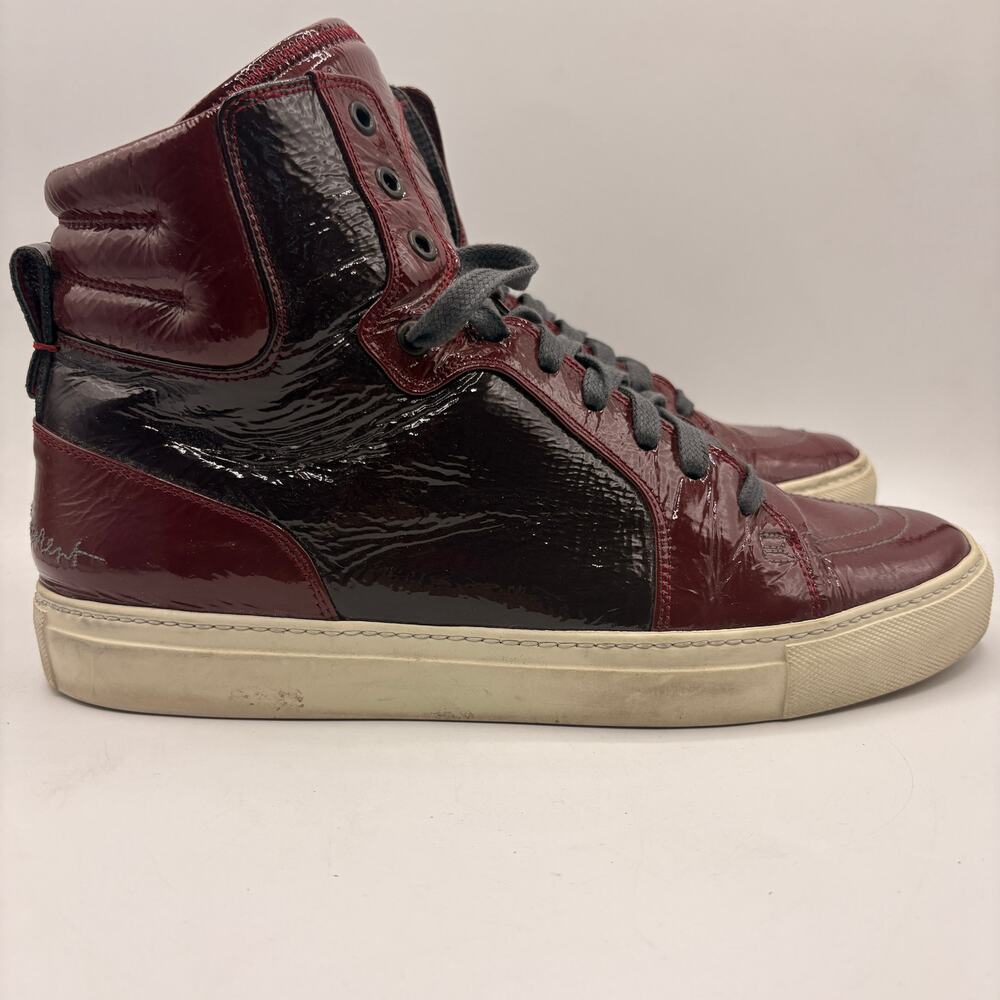 SAINT LAURENT YSL Malibu High Top Patent Leather Sneaker Red Sz 42/US 9 $645 - Picture 2 of 10